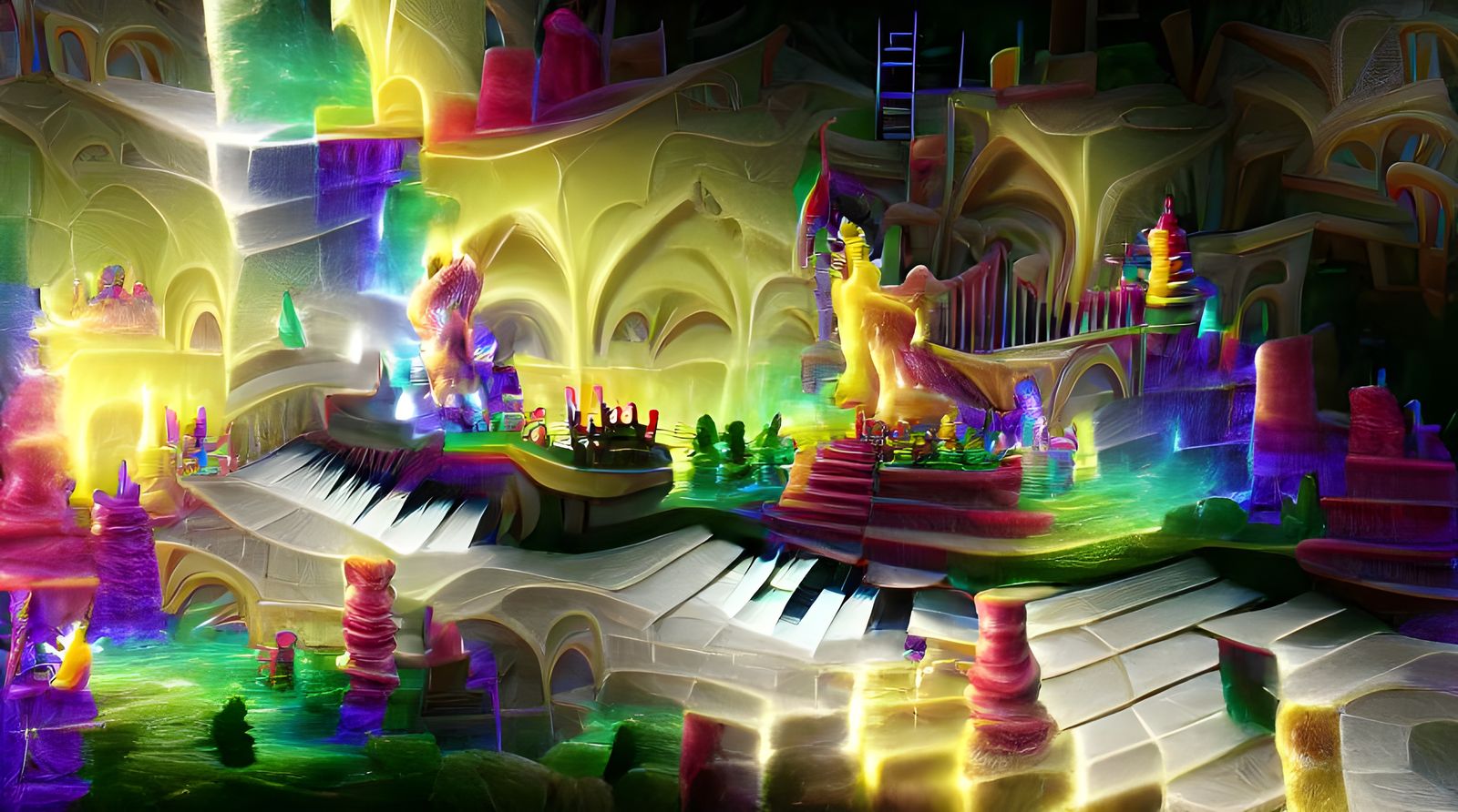 Magic Pianist in Fauvism Style, 8K Resolution