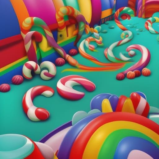 Whimsical Corner Creature in Candy Art Style