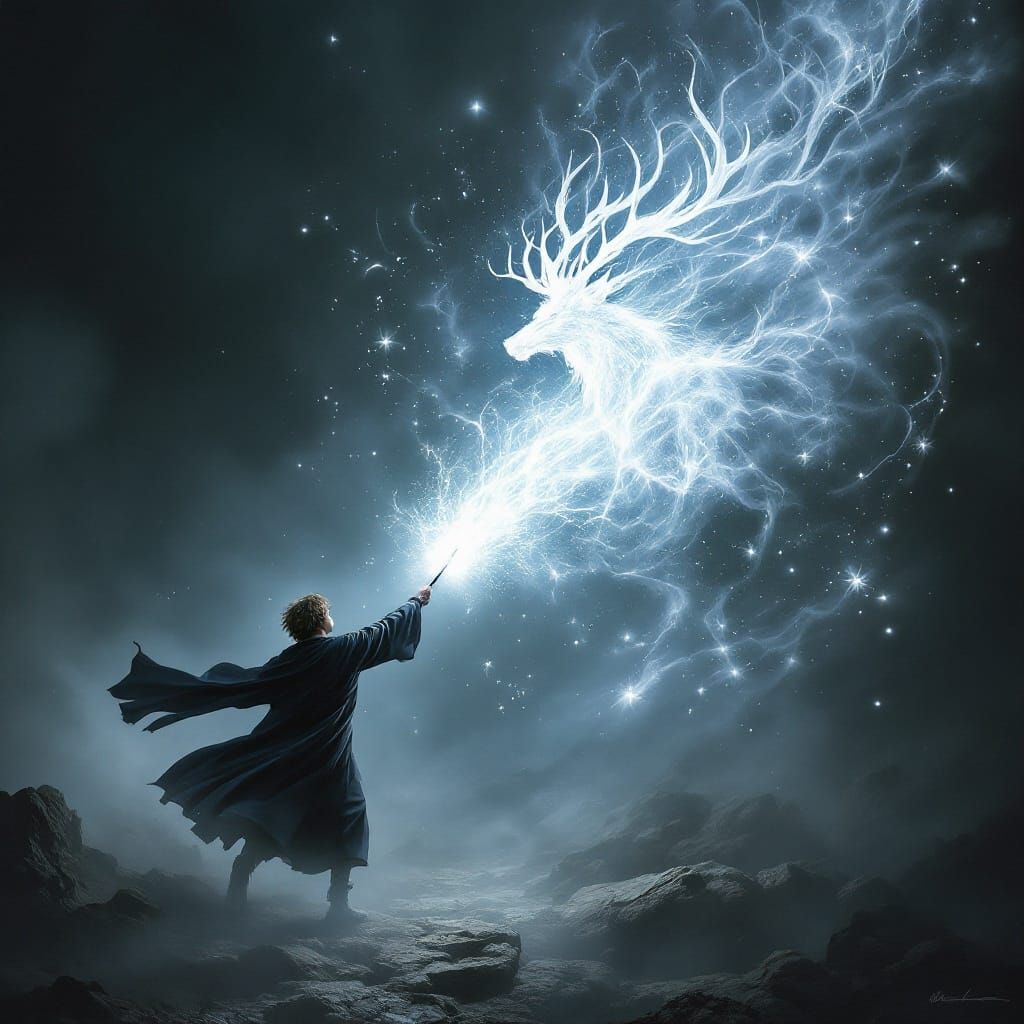 Harry Potter Conjures a Majestic Silver Stag Patronus in a H...
