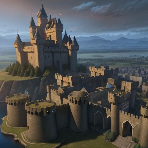 Ancient Castle and Fortified City in Fantasy Art