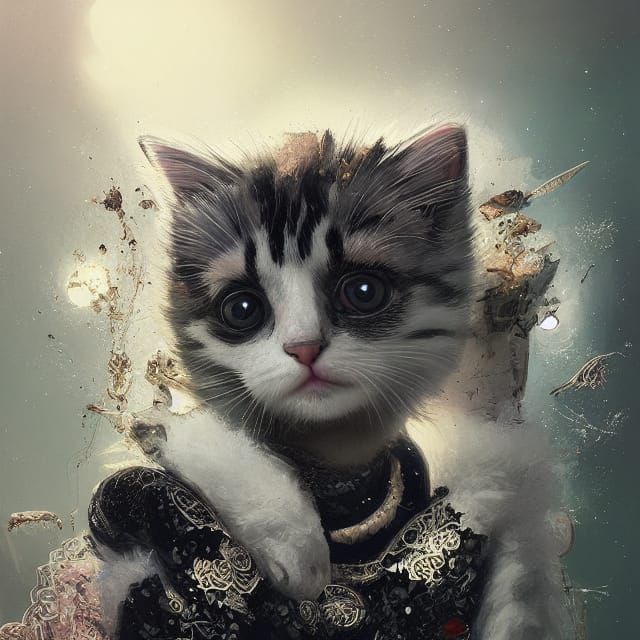 Cute Kitten Portrait with Sparkly Eyes