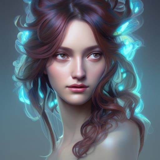 Detailed Fae Portrait in Hyperdetailed Digital Art