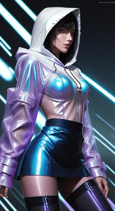 Cyberpunk Dragon Rider in Retro Sci-Fi Landscape