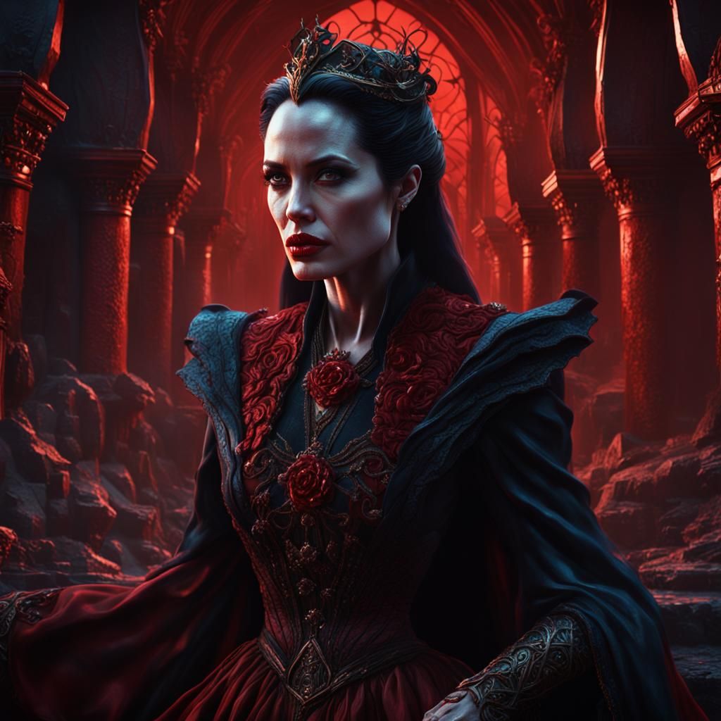 Vampire Angelina Jolie red dark epic