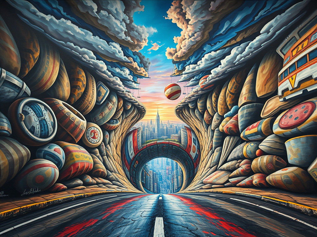 Optical Illusion Street Art: Underground City