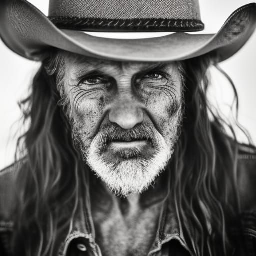 Weathered Cowboy Portrait in Ambient Light