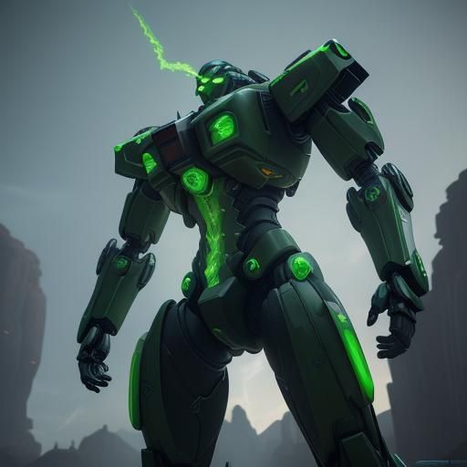 Shego Drives a Giant Robot with Green Flames