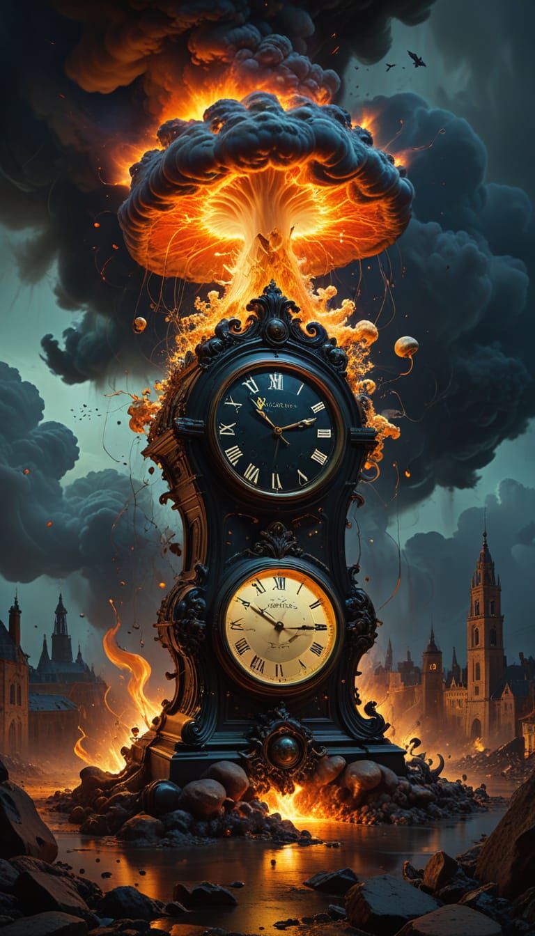 Surreal Cityscape Unveils Atomic Ginger Mushroom Cloud