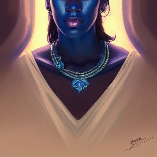 Striking Portrait with Blue Eyes in Detailed Digital Art