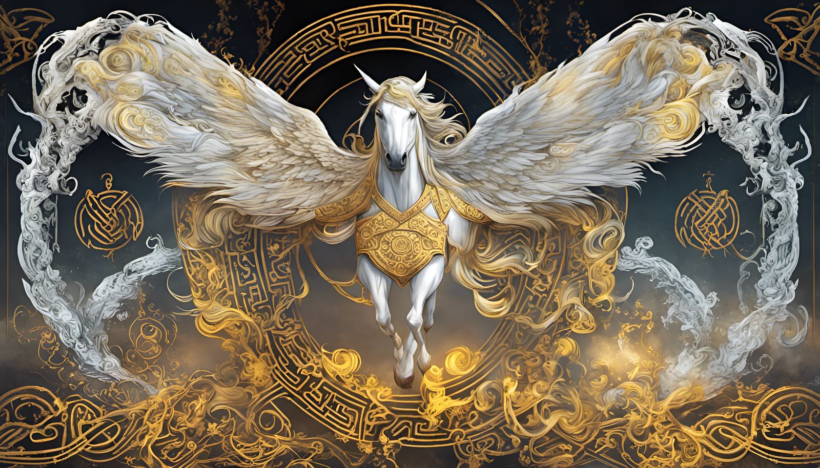 Celtic-Runic Armor with Energetic Swirls in 5D Graphics