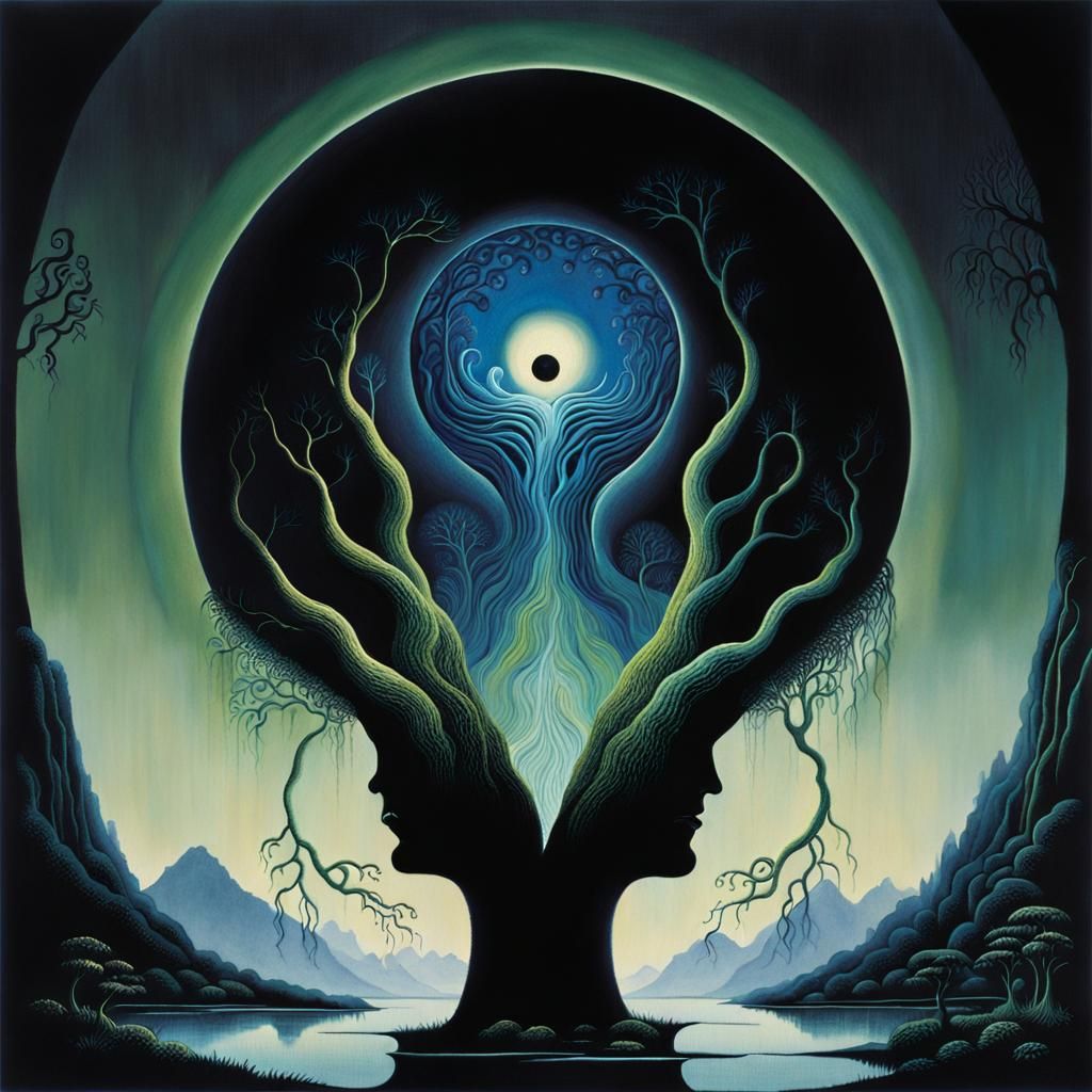 Eerie Extraterrestrial Embryo in Ethereal Embroidery Style