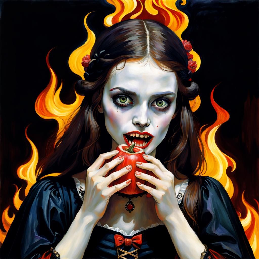 Vampire in a Fusion of Classic Art Styles