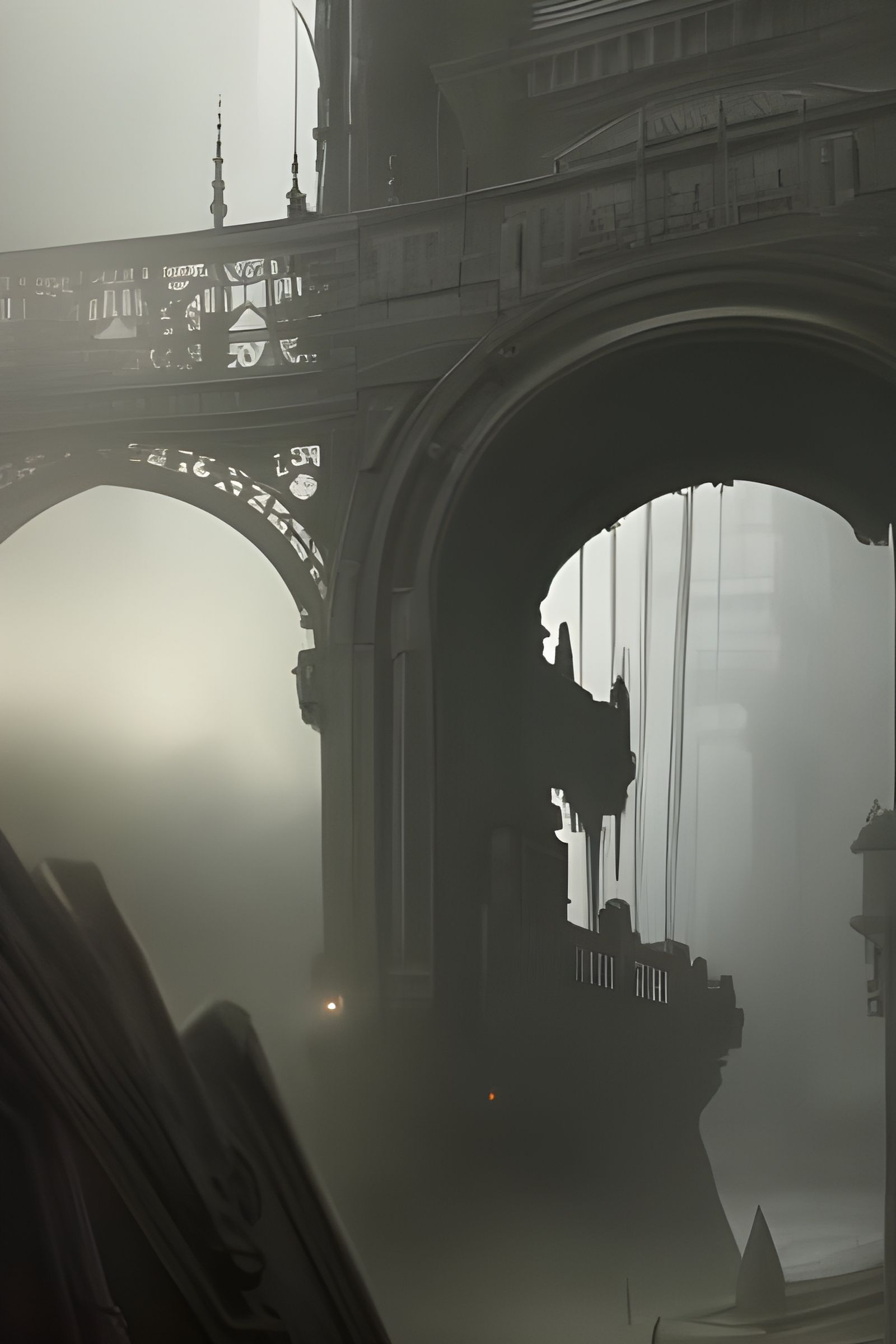 Misty London Street in Dark Fantasy Style