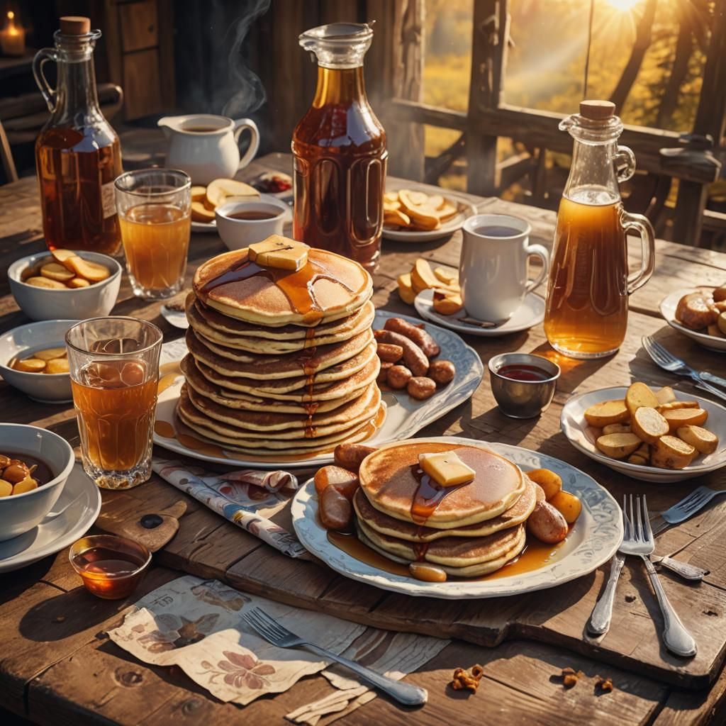 Mouthwatering Pancake Breakfast in Fantasy Concept Art