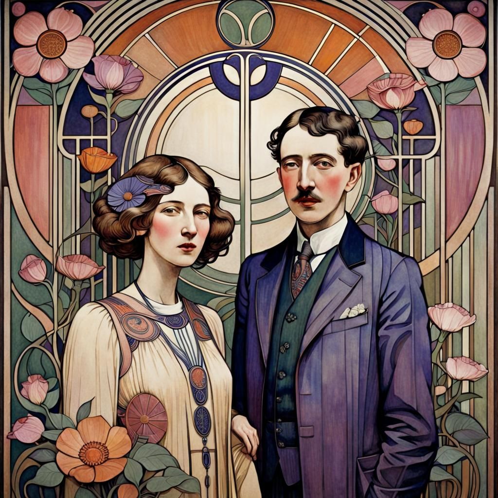 A poster for a Glasgow Style exhibition, featuring a stylize...