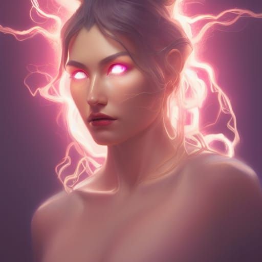 Electrifying Portrait of a Cursed Beauty in Art Nouveau Styl...