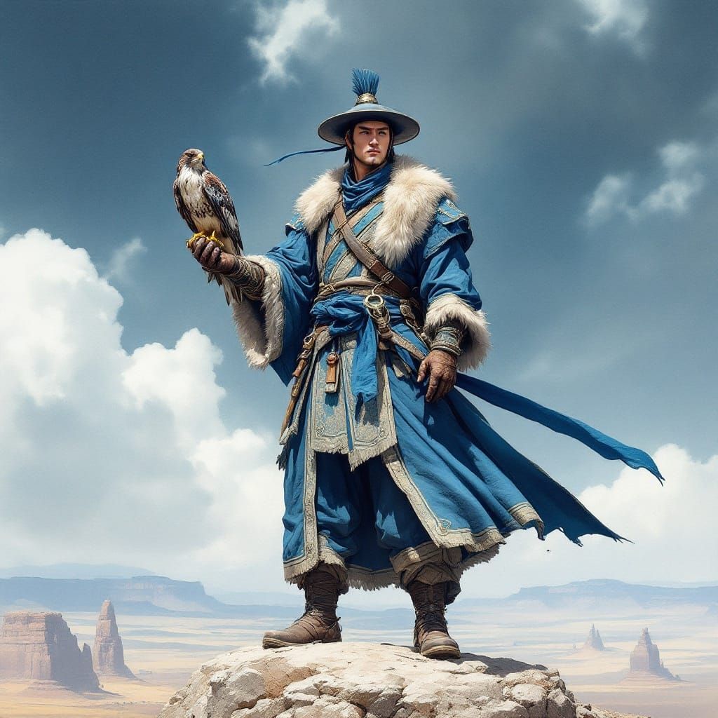 Batu (Mongolian Tribesman) and his Falcon
