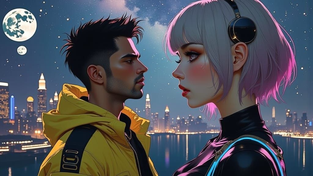 Cyberpunk Lovers in Night City