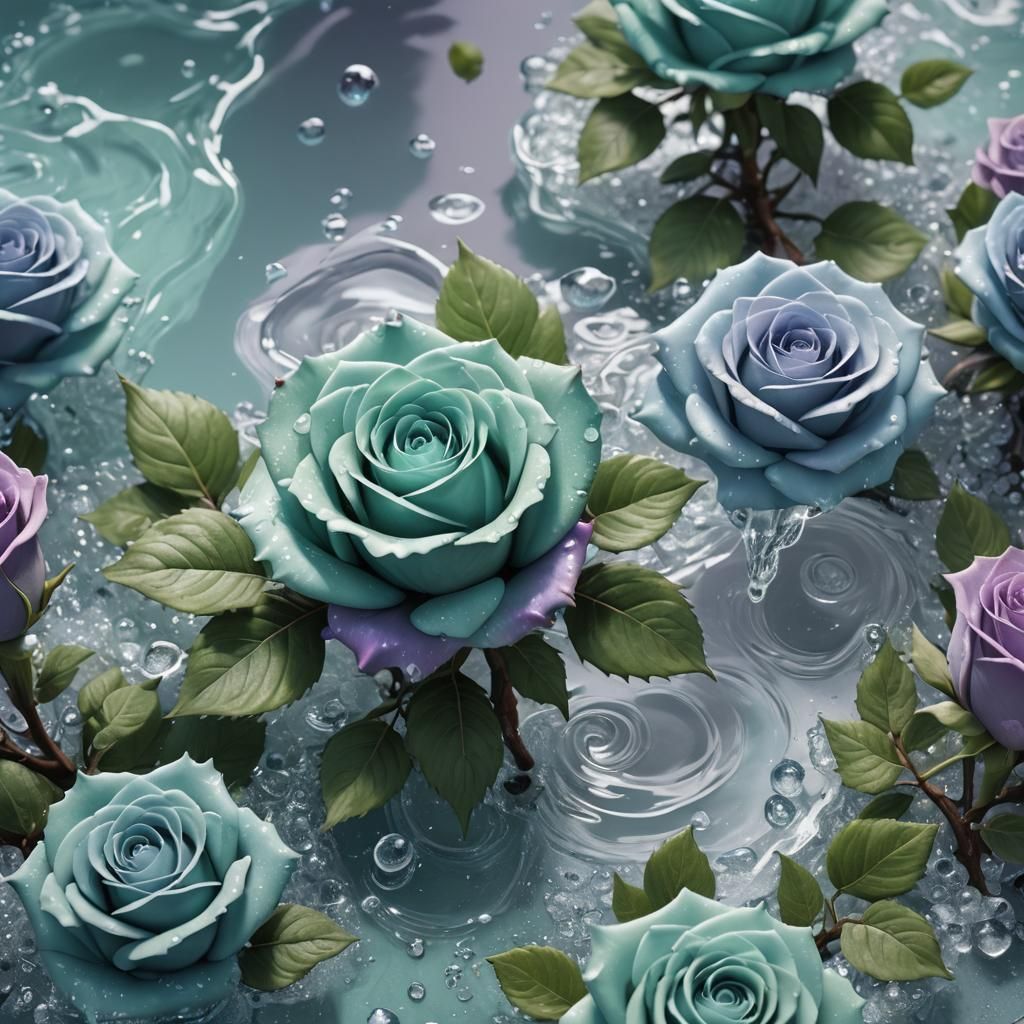 Pastel Sugar Rose in Detailed Matte Painting