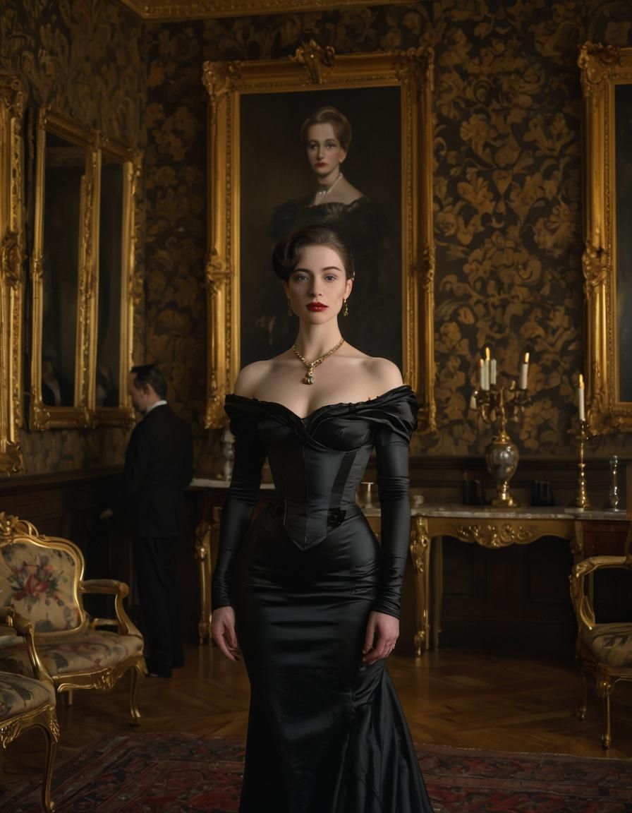 Madame X in Victorian Room, Inspired by Classic Portraiture
