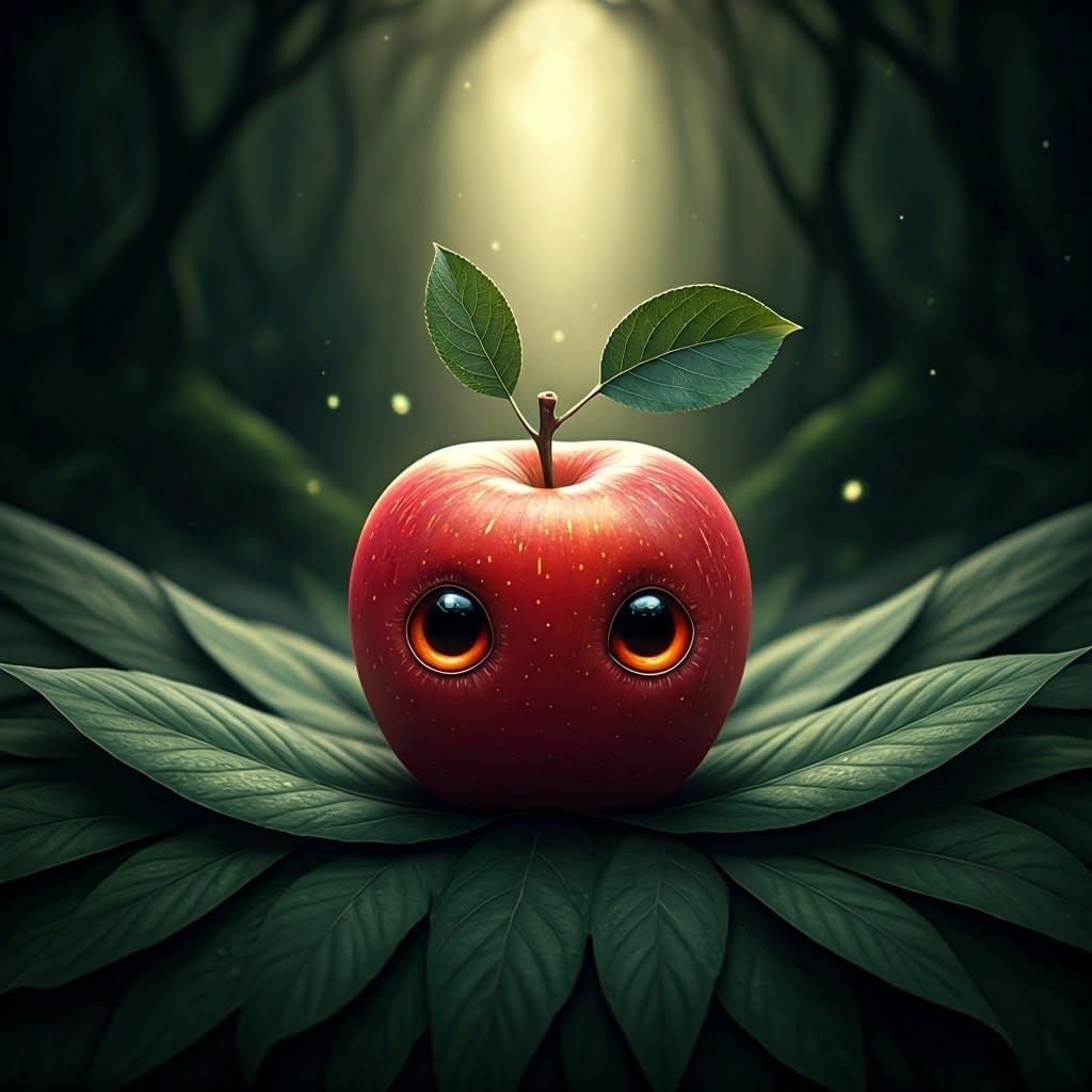 Enchanted Forest Apple Glows with Ethereal Light