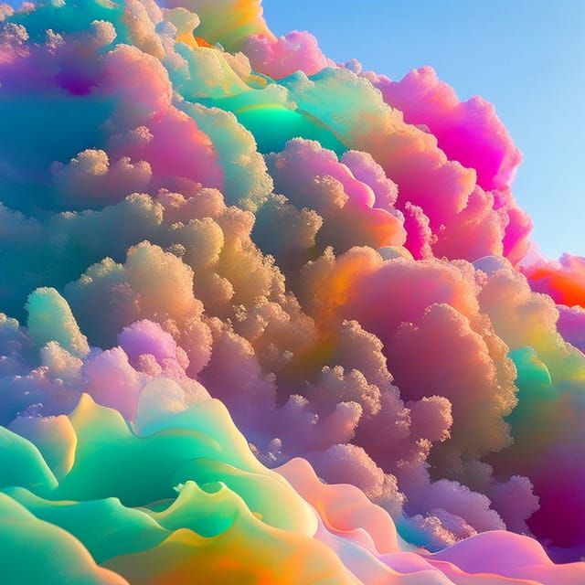 Abstract Flower Garden with Bioluminescent Elements