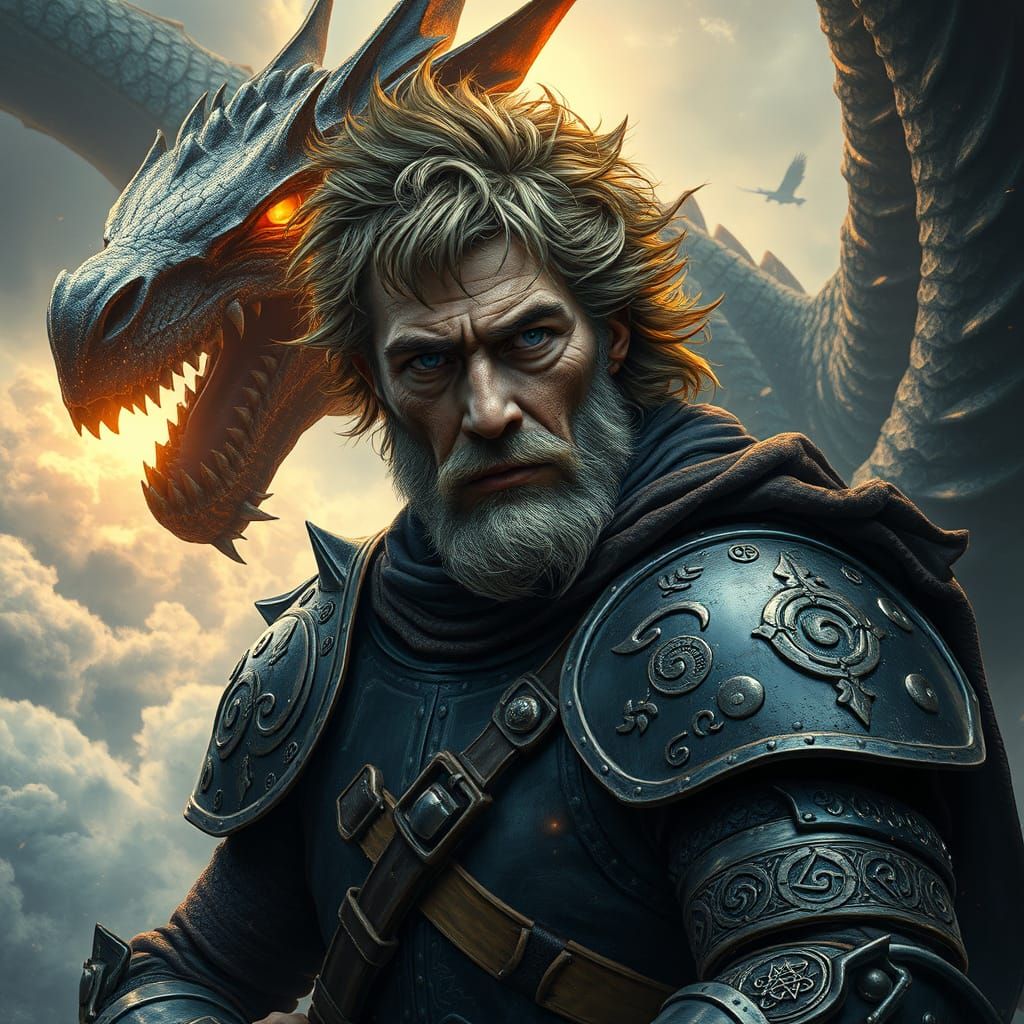 Battle-Hardened Dragon Rider in Ancient Armor