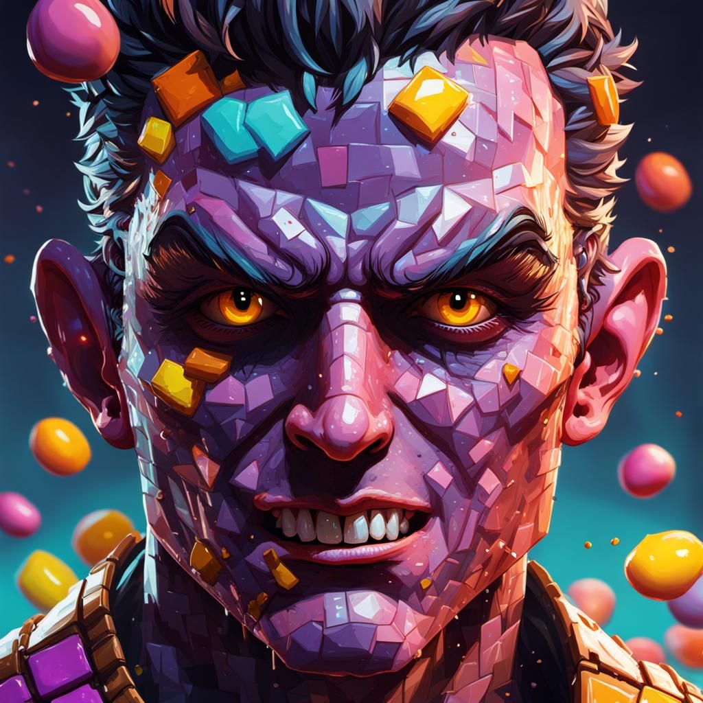 Batboy Candy Man Pixelated Video Game Character