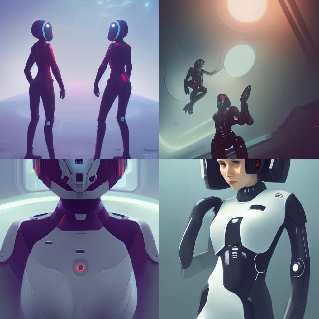 Space Technicians in Plugsuits: Hyperdetailed Photorealism