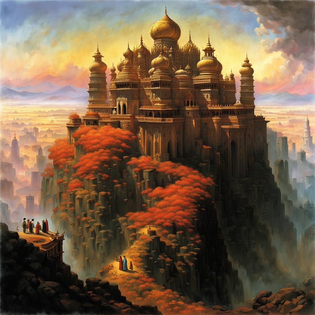 Majestic Golden City of Hussaini Brahmin Architecture in the...