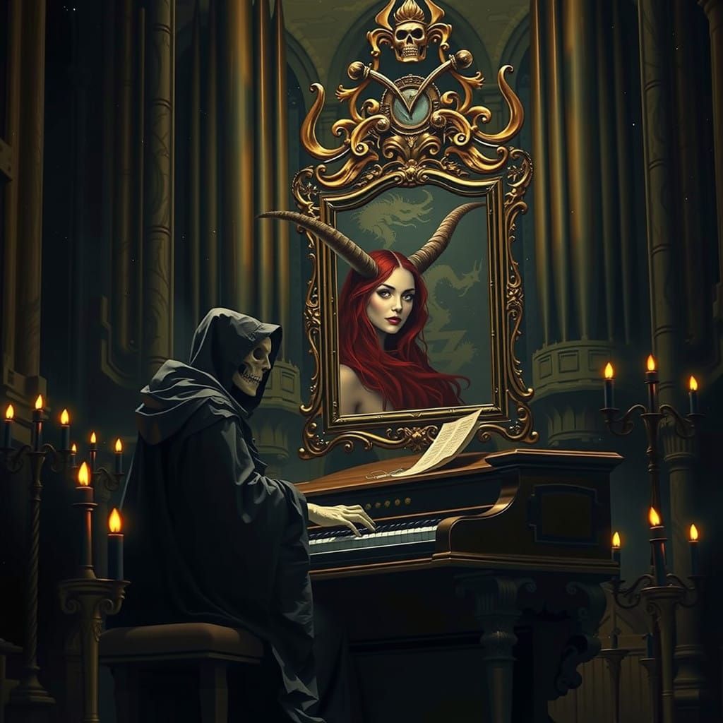 Grim Reaper Plays Magical Tune on Gothic Church Organ for Lu...