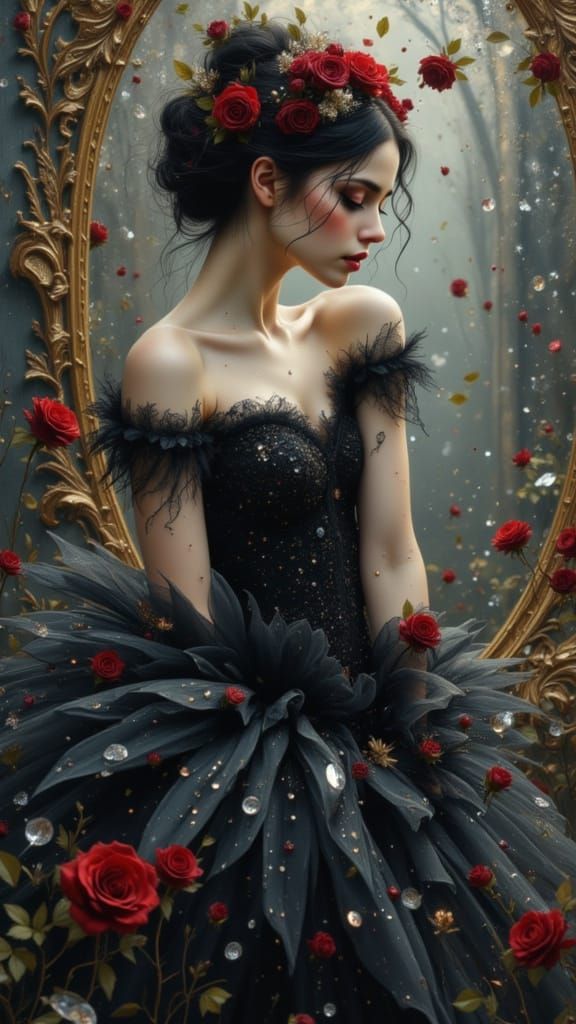 Distraught Ballerina in Shattered Mirror World