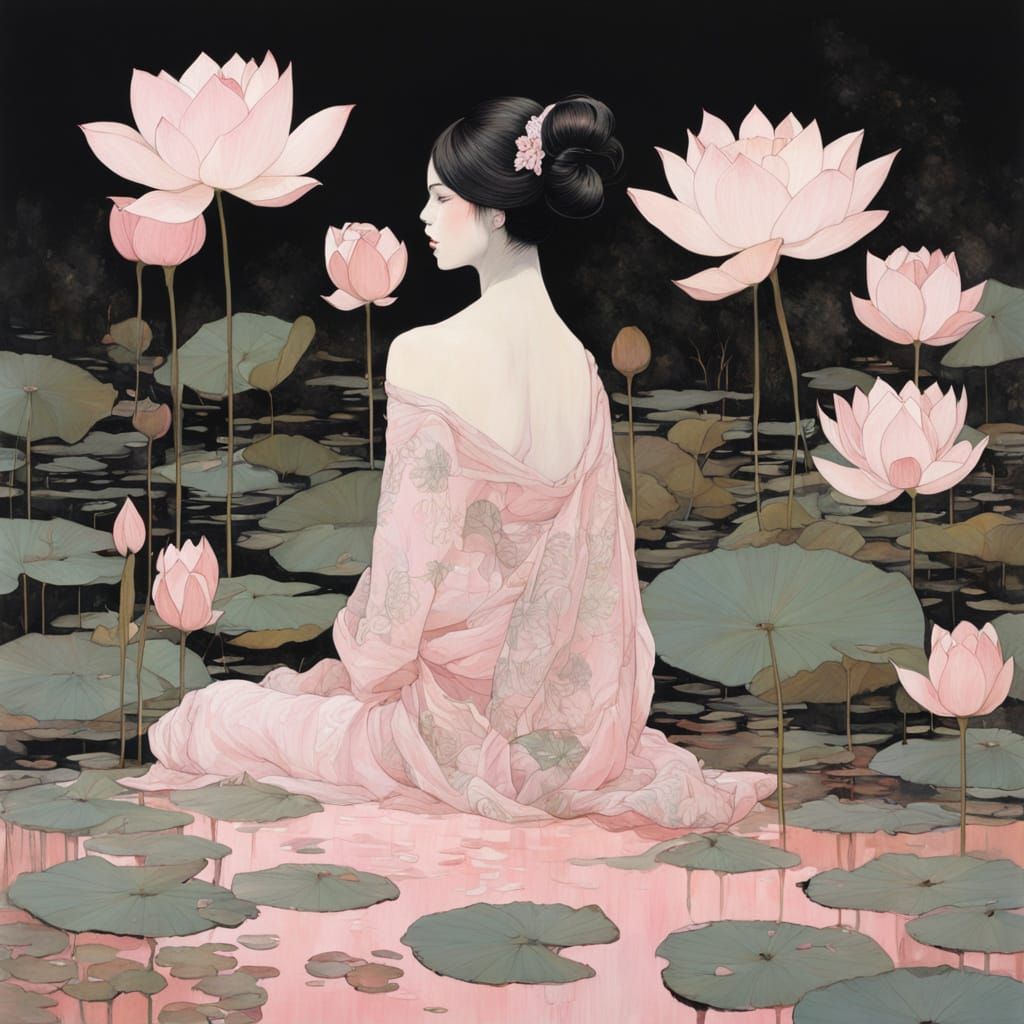 Water Lilies in Soft Pastel Hues