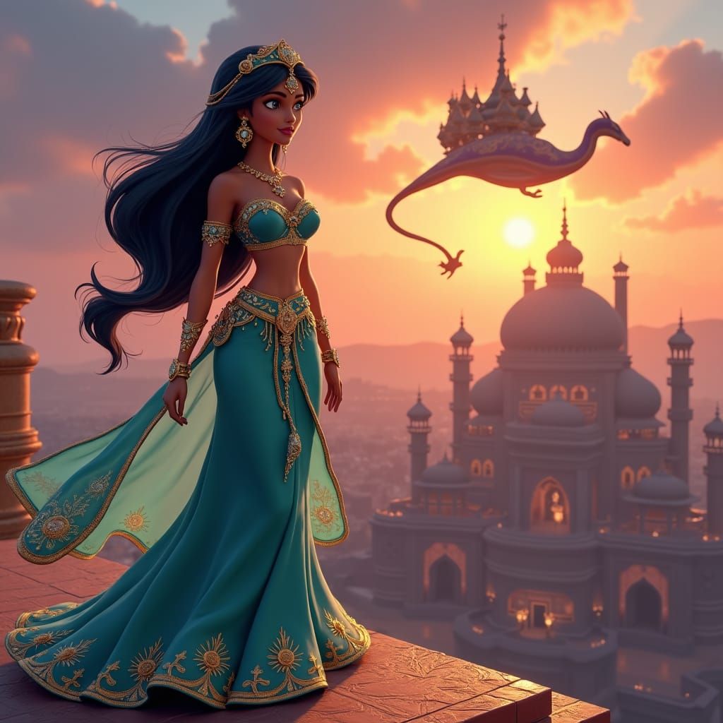 Jasmine in Agrabah: High-Fantasy Concept Art