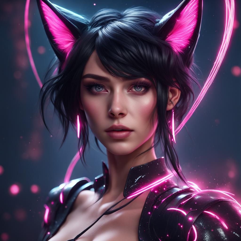 Orion Girl with Cat Ears and Laser Whip