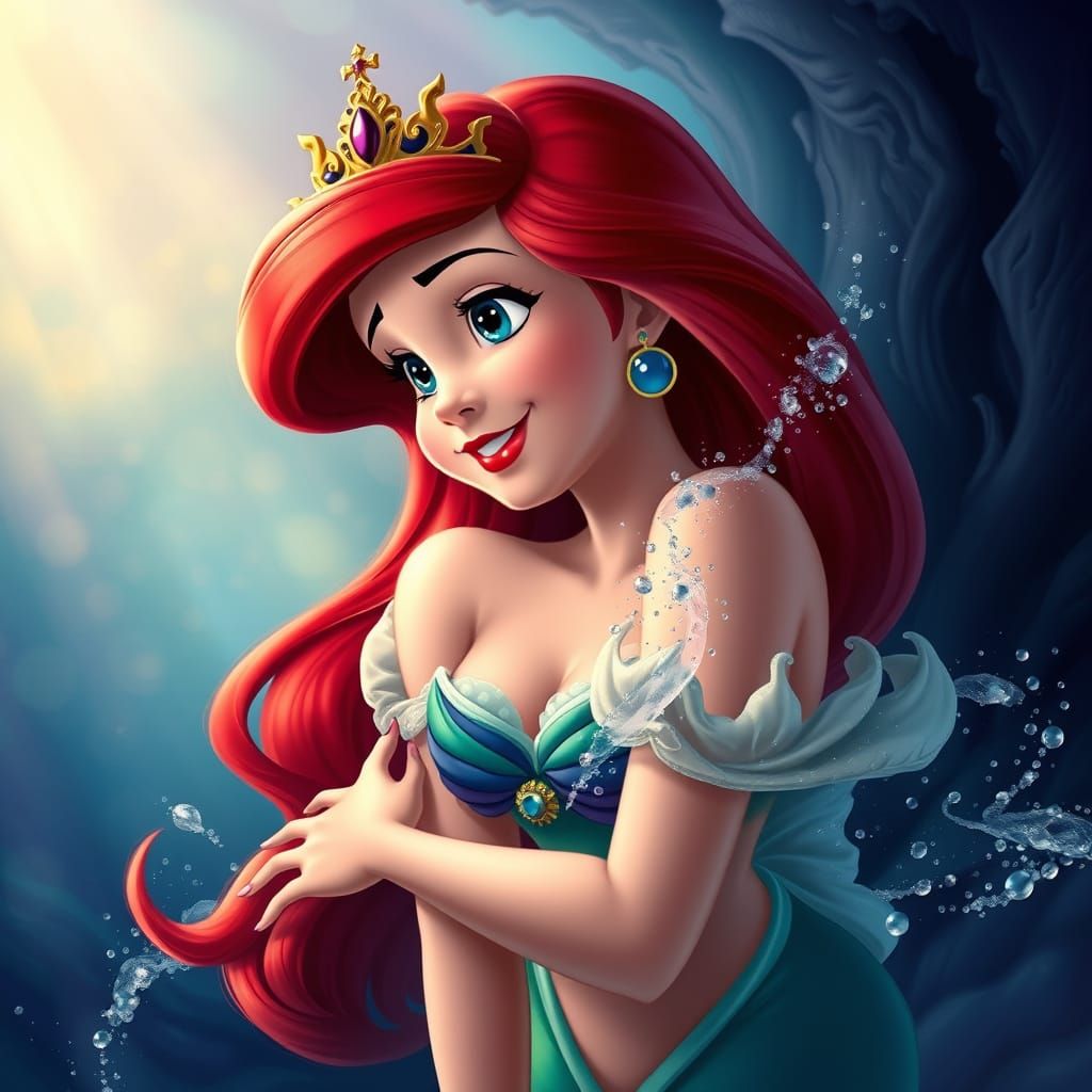 Mermaid Princess in Hyperrealistic Splash Art