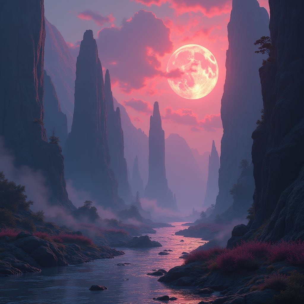 Vibrant Fantasy Realm Concept Art in 8k