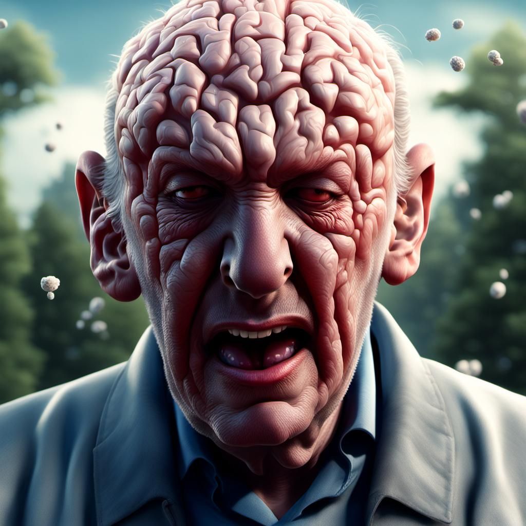 Hyperrealistic Brain Explosion After Sneeze