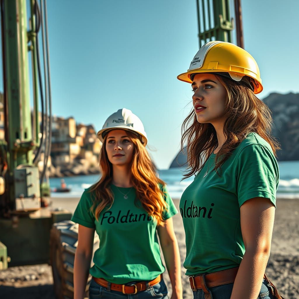 Italian Geologist on a Dramatic Beach near Ligurian Village
