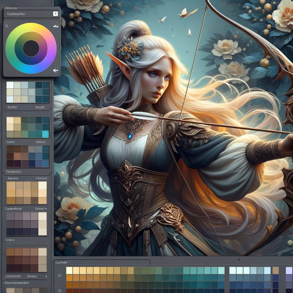 High Elf Archer in a Fantastical Matte Painting