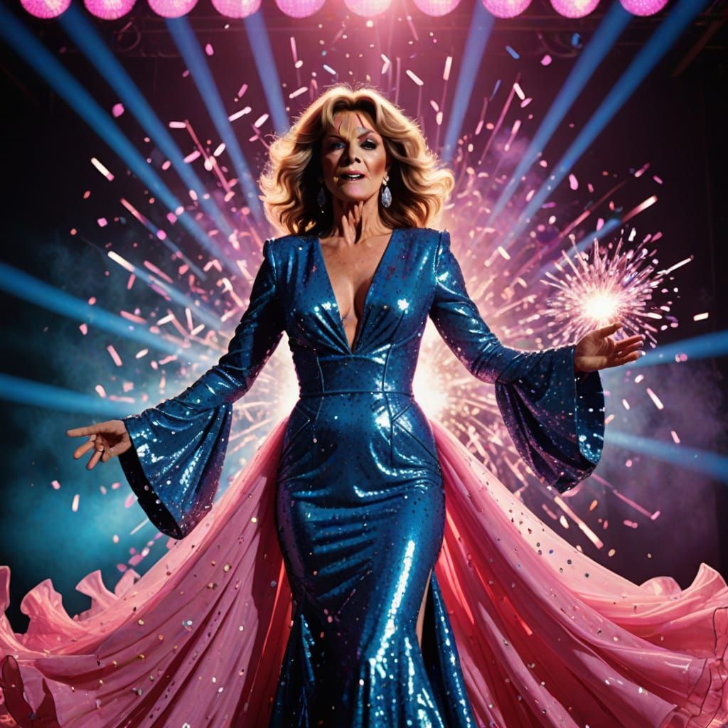 Electric Sue Ellen Ewing Rocks Abba-Meets-Meatloaf Disco Spe...