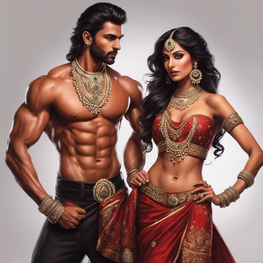 A bollywood couple perhaps? (the input was related to diwali)