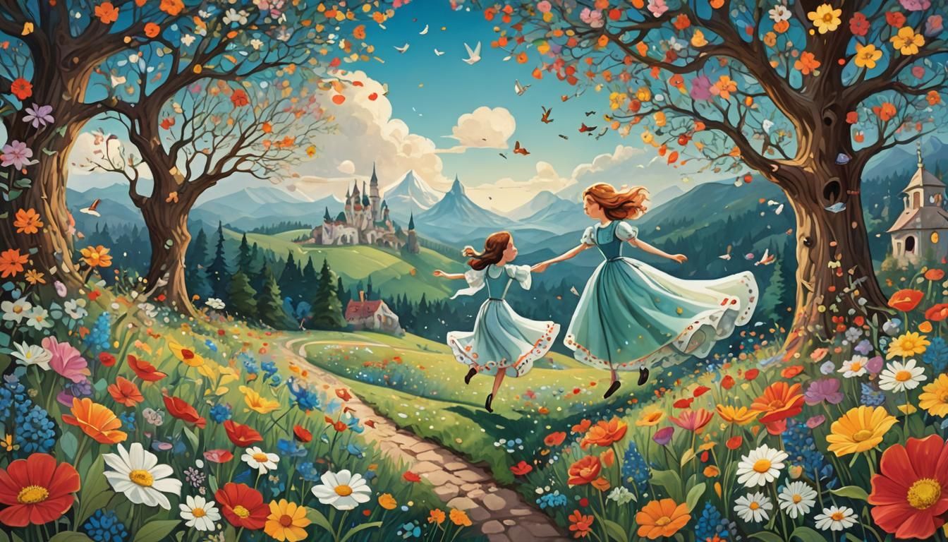 Enchanting Fairytale Landscape Illustration