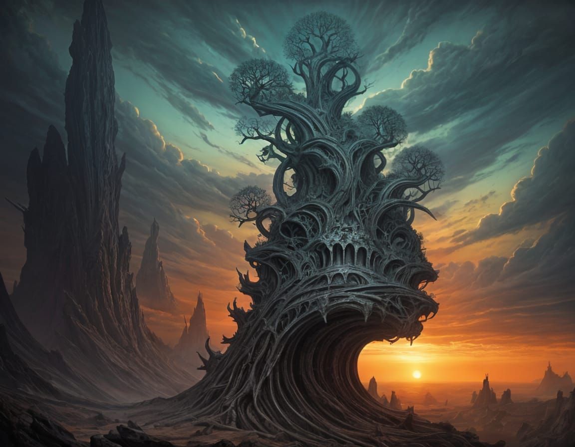 Surreal Storm Dome Landscape Art