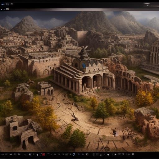 Detailed Matte Painting of Sparta in Deep Color