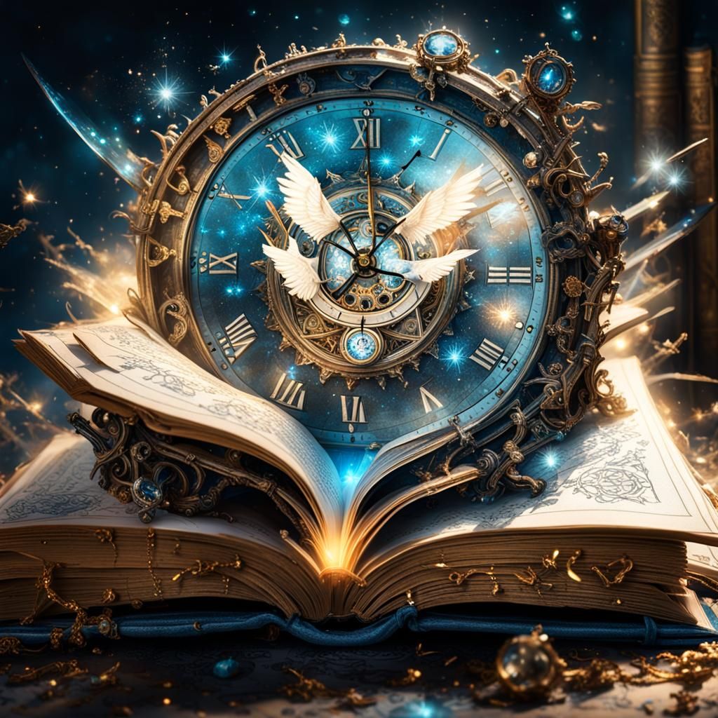 Sci-Fi Clock at Midnight, Digital Illustration