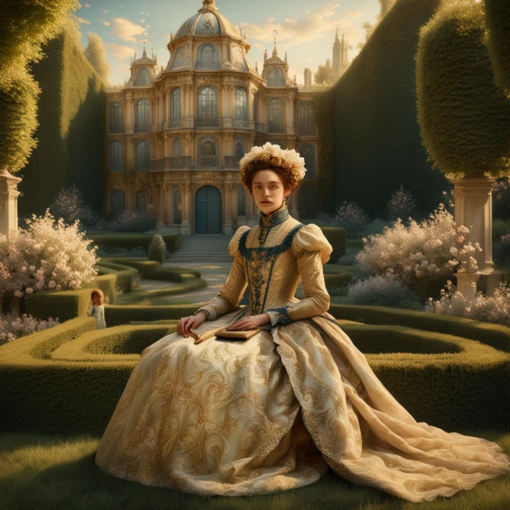 Madame de Pastoret in a Baroque Garden
