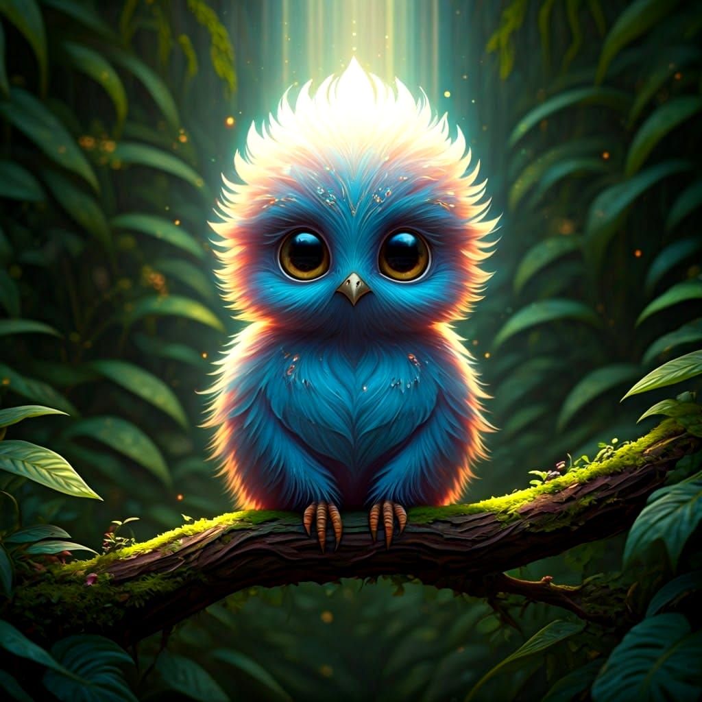 Ethereal Fairy Sits on a Branch in a Lush Garden in Hyperdet...