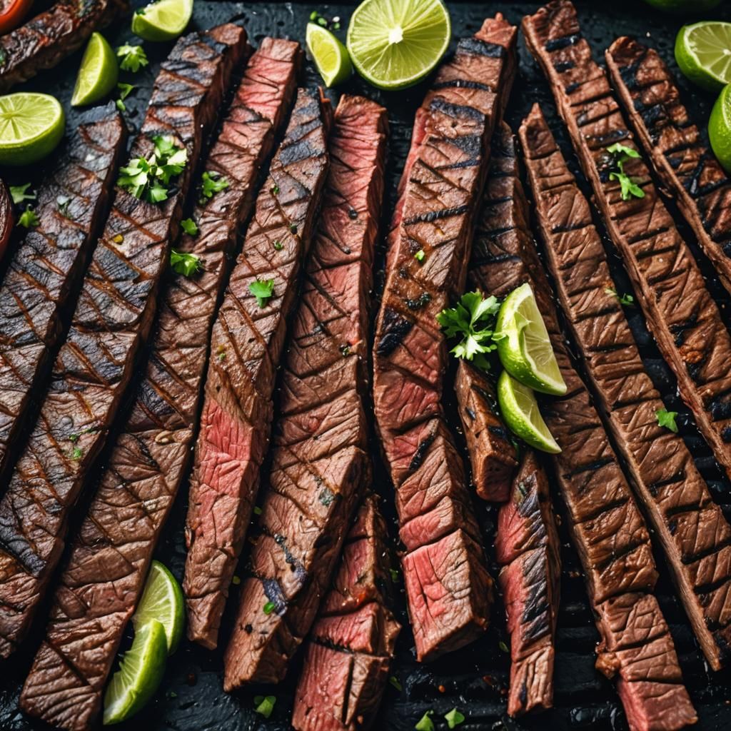 Juicy Carne Asada on the Grill