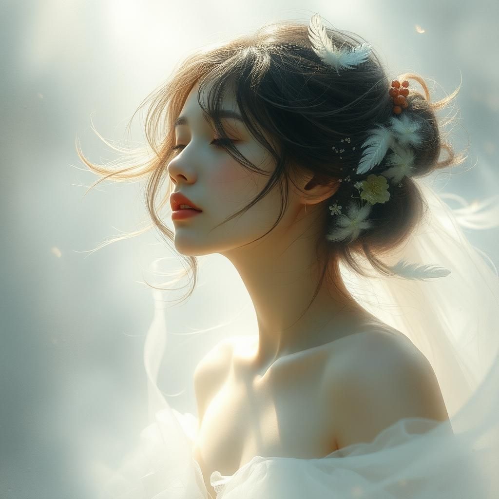 Ethereal Woman in Dreamlike State